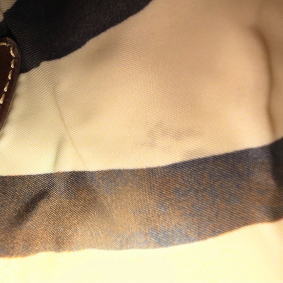 Dooney & Bourke Zebra Stripe Tote - Brown, Cream, and Red - Picture 2 of 7